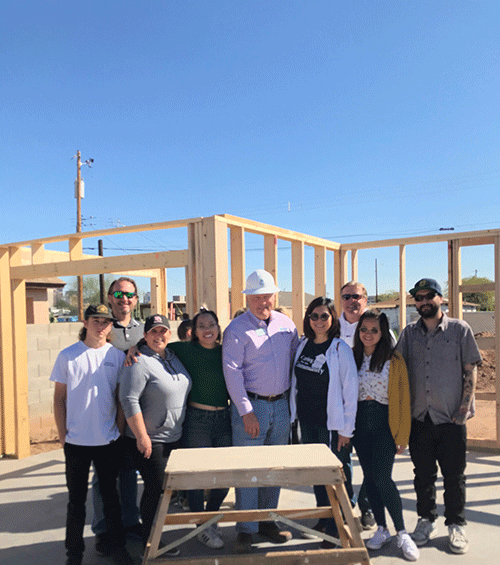 The Luebke family joins Jason Barlow, CEO of Habitat for Humanity 