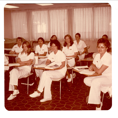 One of the earliest Nursing Assistant classes at the Tucson campus.